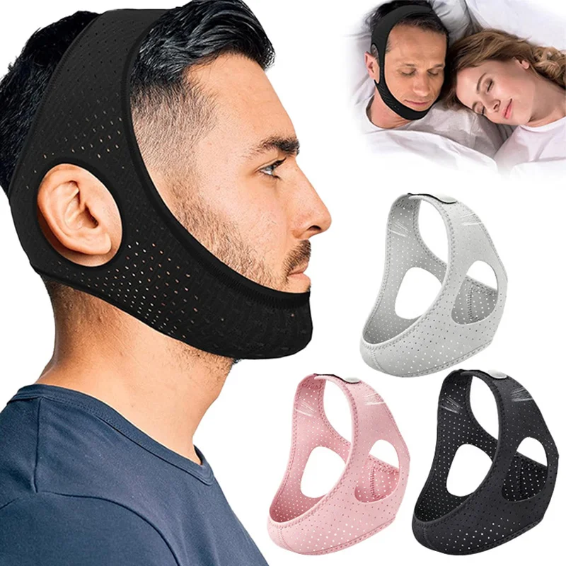 Anti Snoring Devices Adjustable Breathable Chin Strap for Men and Women Sleeping Simple and Effective Stop Snoring Solution