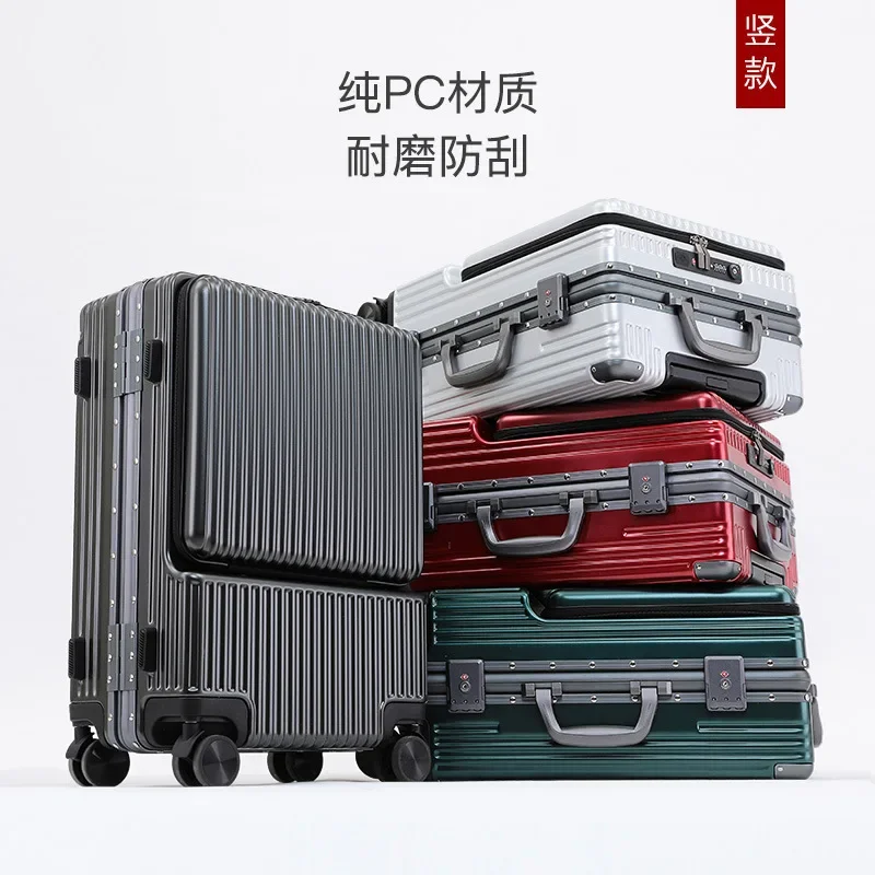 20-26 inch rechargeable boarding case with computer trolley case in the front open suitcase, universal wheel  aluminum frame .