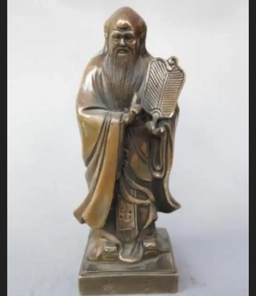 Copper Statue Chinese pure brass Taoist history founder laozi statue