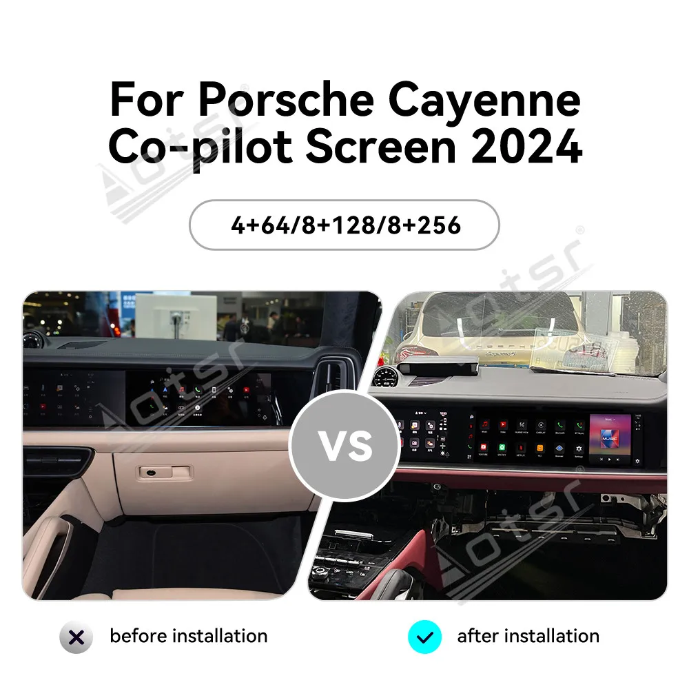 Car Entertainment Screen For Porsche Cayenne 2024 Car Co Pilot Seat Dashboard Display DSP Screen Plug and Play Android Upgrade