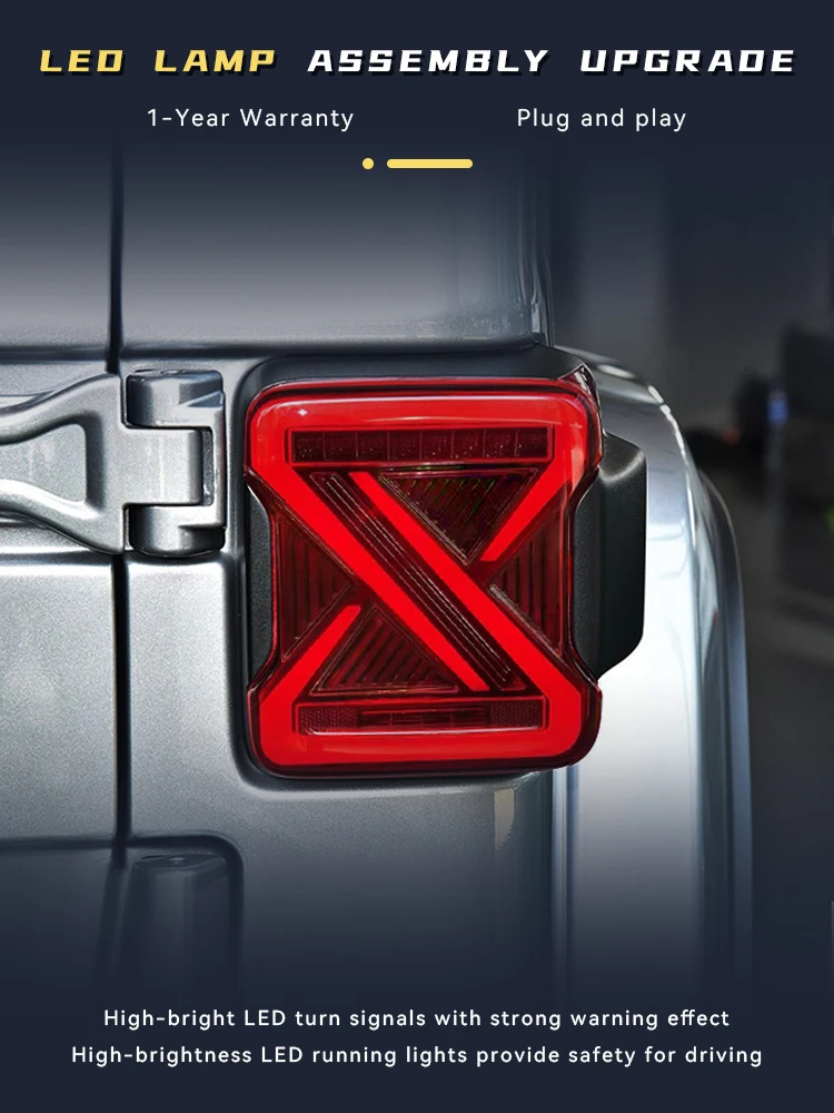 

Car Stuff Styling For Jeep Wrangler JK 2018-2024 Rear Lamp DRL Taillight Turn Signal Highlight LED Bulb Reverse Auto Accessories