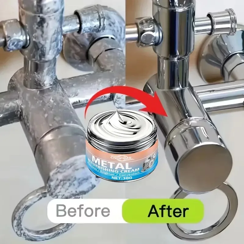 Fasilawei Crema pulidora de acero inoxidable/cromo: restauración y recuperación de brillo para utensilios de cocina y grifos