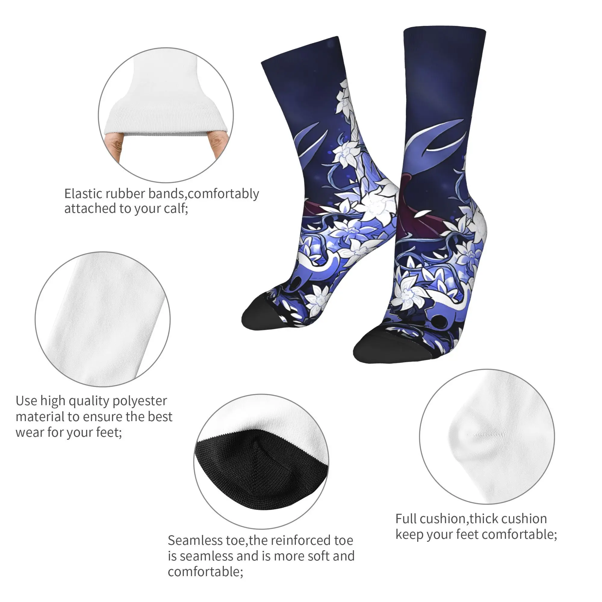 Hollow Knight Game Stockings  Korean Socks Couple Comfortable Socks Autumn Skateboard Design Anti Skid Socks Gift