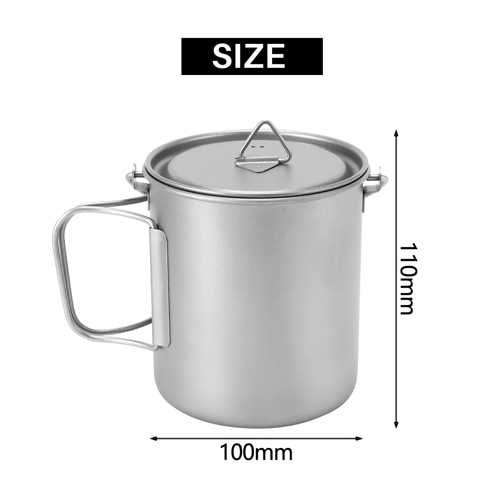 

B06C-Outdoor Titanium Pot Cup Mug Pots Tableware Camping Cup Picnic Water Cup Mug Of Coffee Tea With Lid Pot 750Ml
