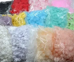 200PCS.Satin Organza Petals for Children's Clothing, Handmade DIY, 3D Flowers Veil, Wedding Dress, Decorative Materials, RS4150