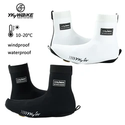 YKYWBIKE 2024 Cycling Shoe Covers Waterproof  Winter Warm Thermal Cycling Overshoes Windproof MTB Bycicle Bike shoes Covers