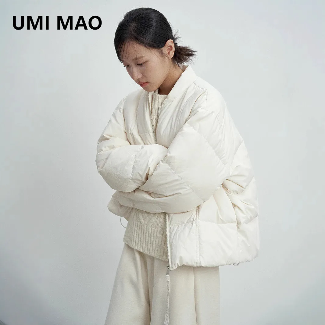 

UMI MAO пальто в корейском стиле, зимнее стеганое легкое 90, белый утиный пух, бейсбольный пуховик в стиле сарая для женщин