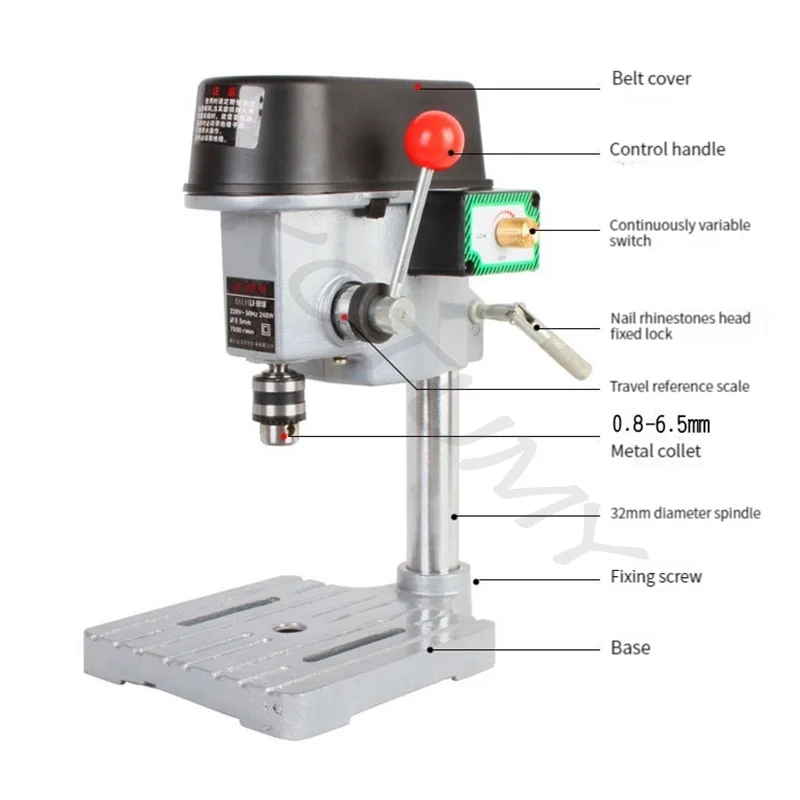 BG-5158 Big Power Mini Drill Press Plate Drilling Machine Multifunctional Drilling Machine 340W Small Table Drilling