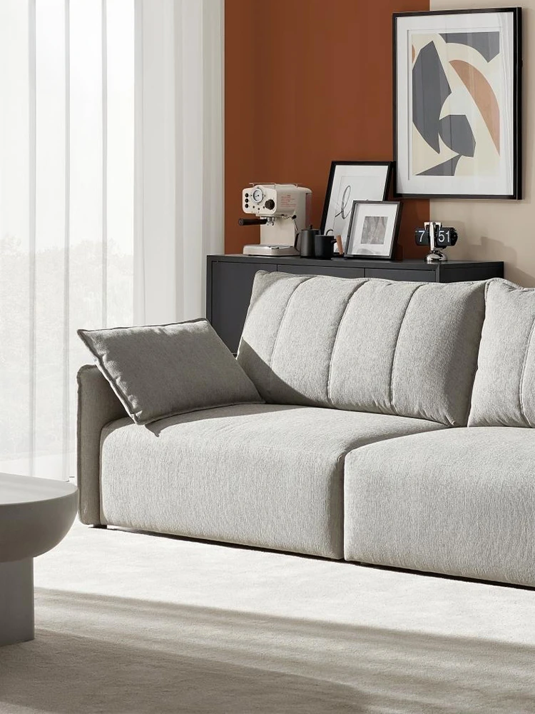 Italian Light Luxury Fabric Sofa Modern Minimalist Living Room Straight Row Combination Sofa