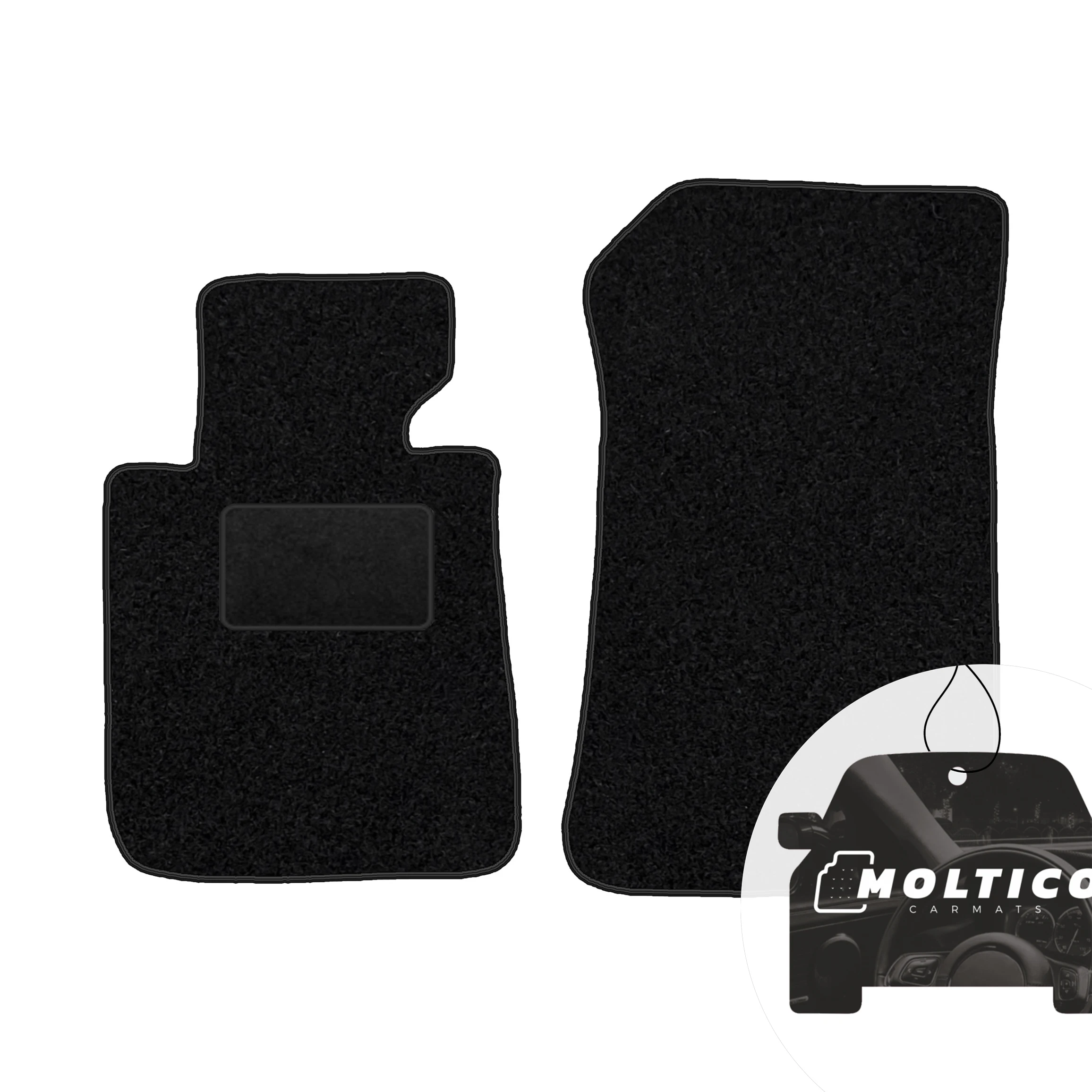 Velour vloerkleden vooraan, zwart HM, geschikt voor: Bmw 3-serie E90/E91 2005-2012