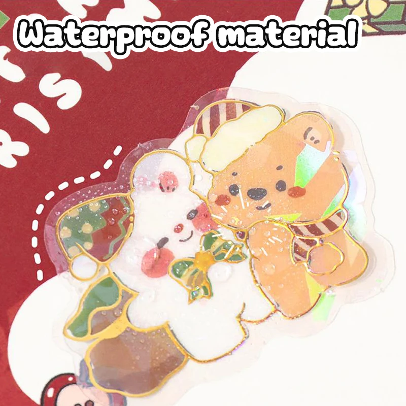 30 แผ่นการ์ตูนน่ารักสติกเกอร์ตกแต่งคริสต์มาสแฟชั่น DIY โทรศัพท์มือถือถ้วยน้ําสติกเกอร์ตกแต่งของขวัญ