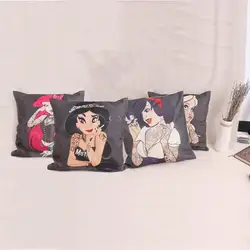 Bedroom Living Room Decor Fashion Home Cartoon Girl Hip Hop Cushion Cover Pillowcase Sofa