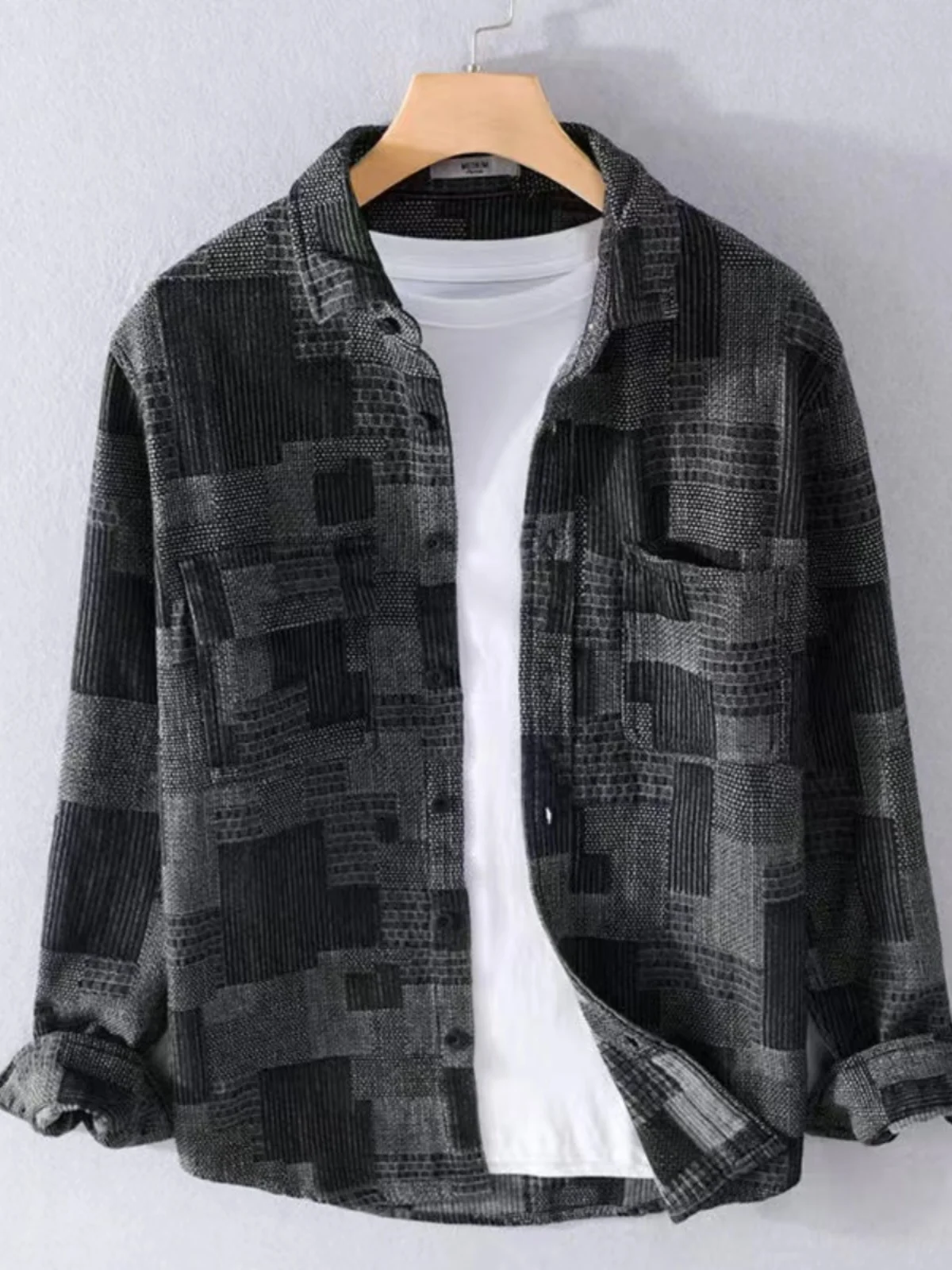 

Ретро-японская клетчатая рубашка с длинными рукавами, мужская свободная рабочая одежда, верхняя одежда на весну и осень, молодежная трендовая коллекция осень-зима