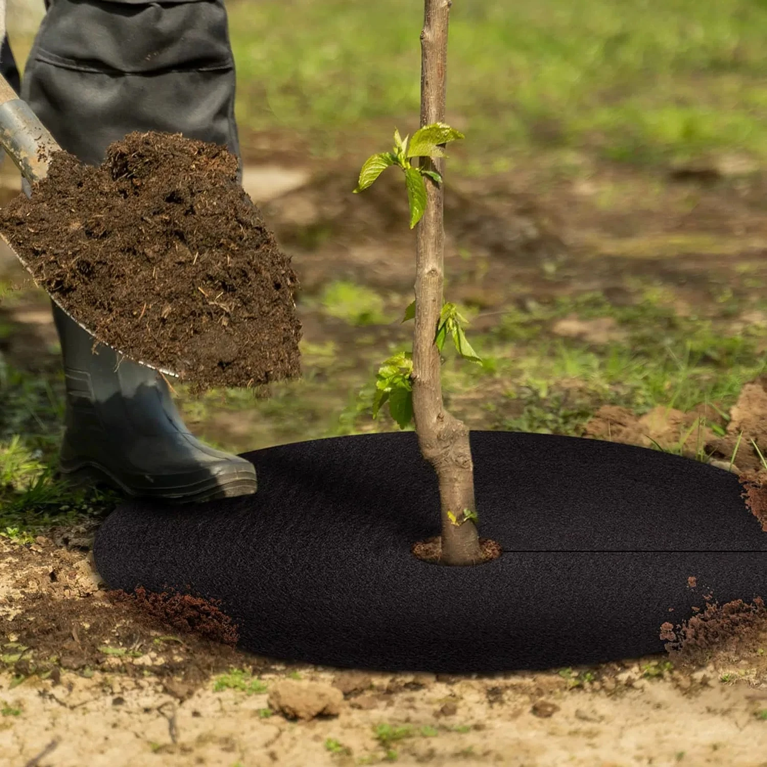 Tree Protection Weed Mats Protector Mat From Weeds Non-Woven Plant Cover Reusable Tree Weed Barrier for Control Root Protection