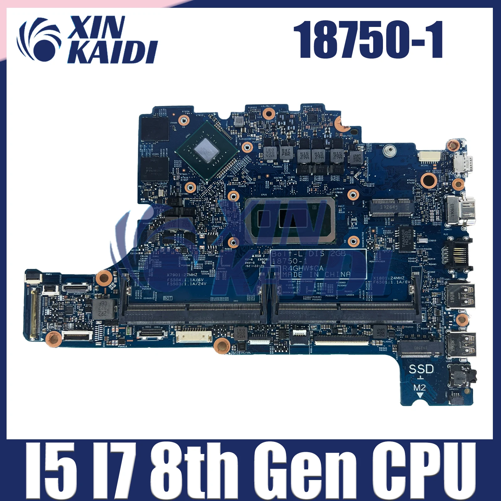 

Computer Mainboard For Dell Latitude 3400 3500 0KVN26 04MCDM 18750-1 Laptop Motherboard With I5-8265U I7-8565U CPU 940MX 2G