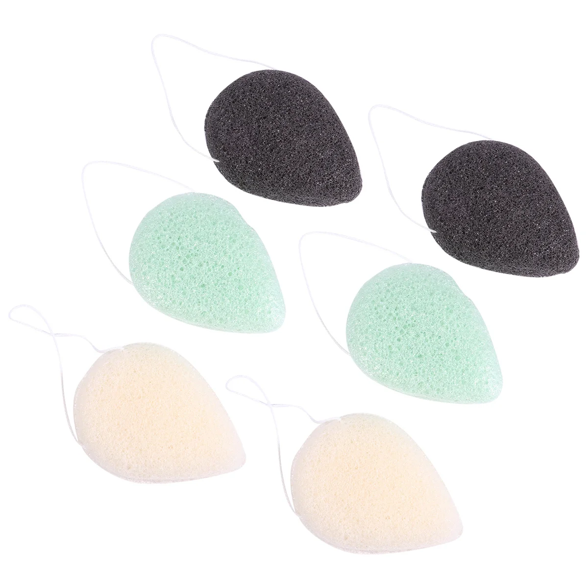 Esponja de remoção de maquiagem, 6 peças, esfoliante natural, limpeza para acne sensível, pele seca, cravos, uso diário, rosto