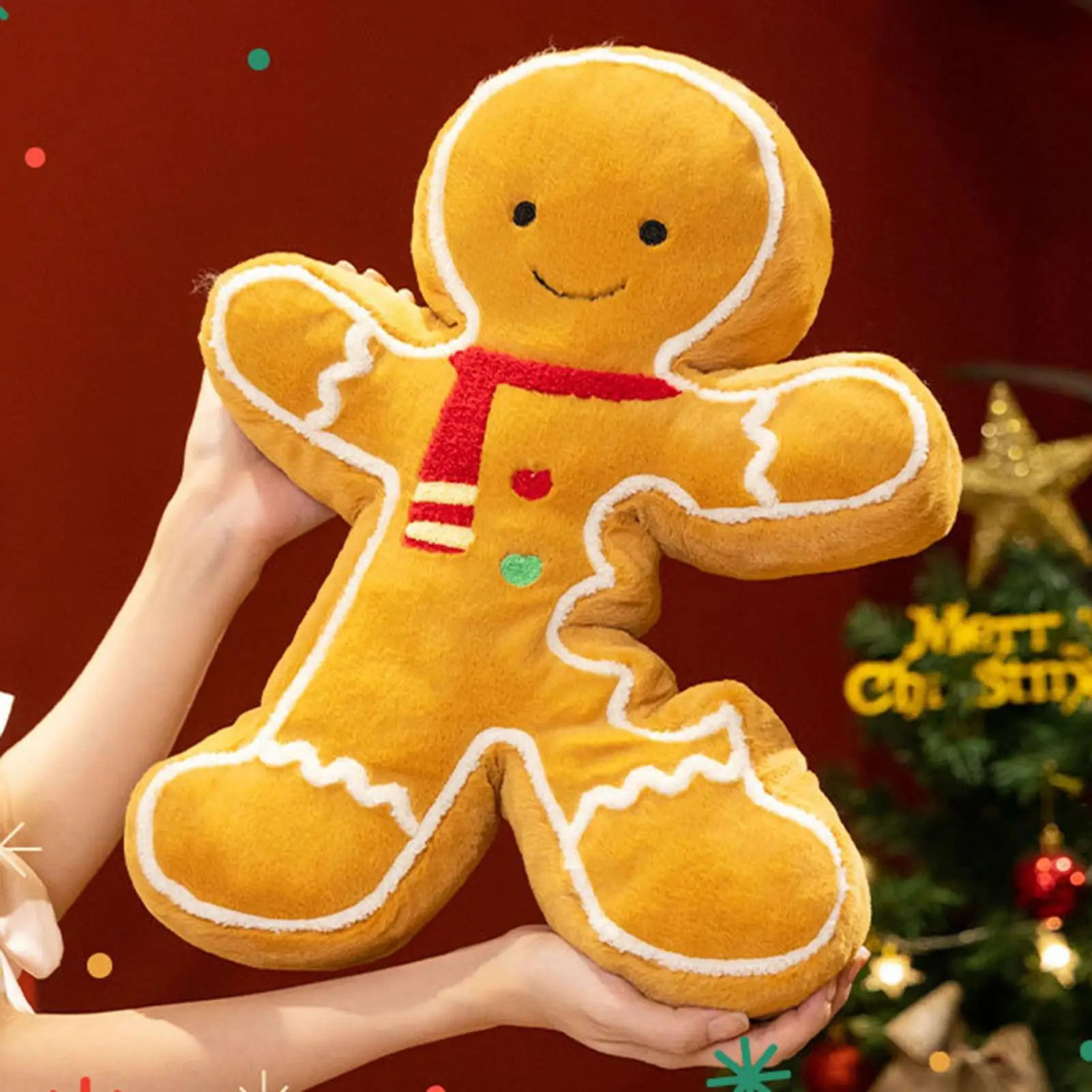 

40 см Рождественский плюшевый пряничный человечек, подушка, веселая рождественская подушка, орнамент, декор для дома, рождественские украшения, подарок на Новый год