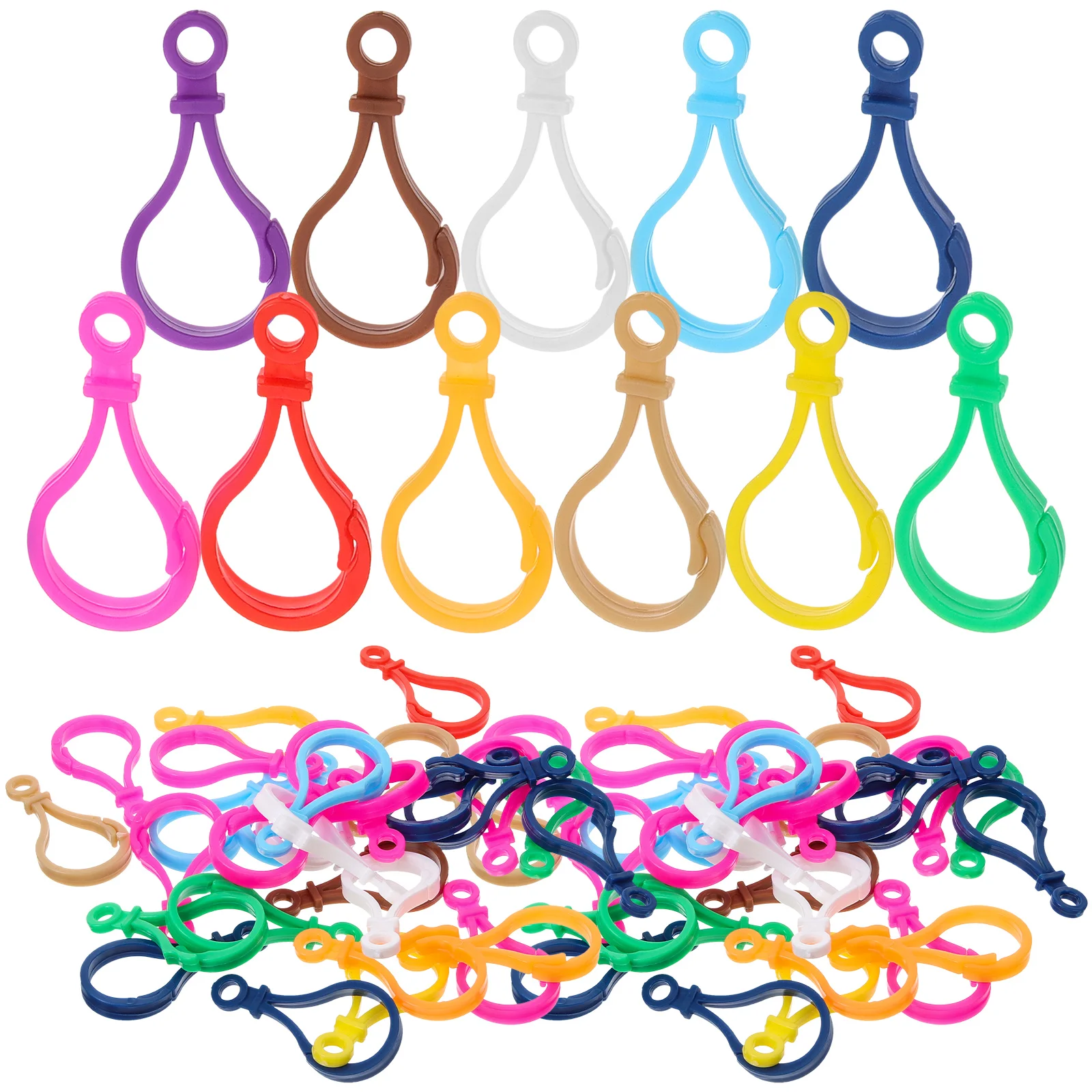 

100 Pcs Light Bulb Buckle Clasp Clips Lanyard Snap Hook Necklace Claw Charm Jewelry Lobster Plastic Backpack