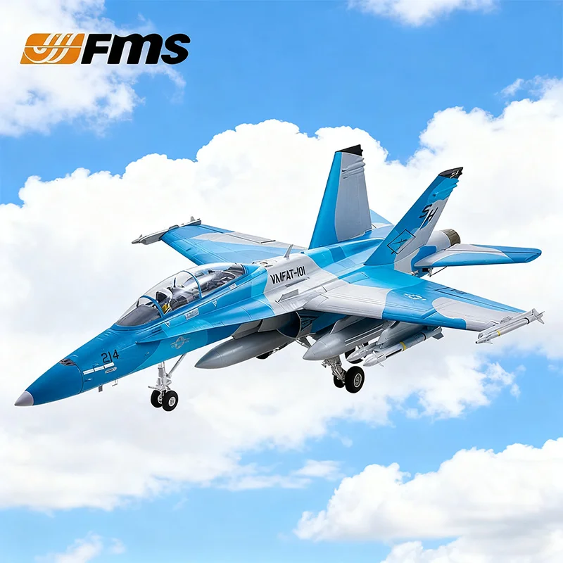 

FMS Ducted Aircraft Model 64mm F-18 Hornet Simulation Electric Remote Control Simulation Fixed-Wing Aircraft Performance Model