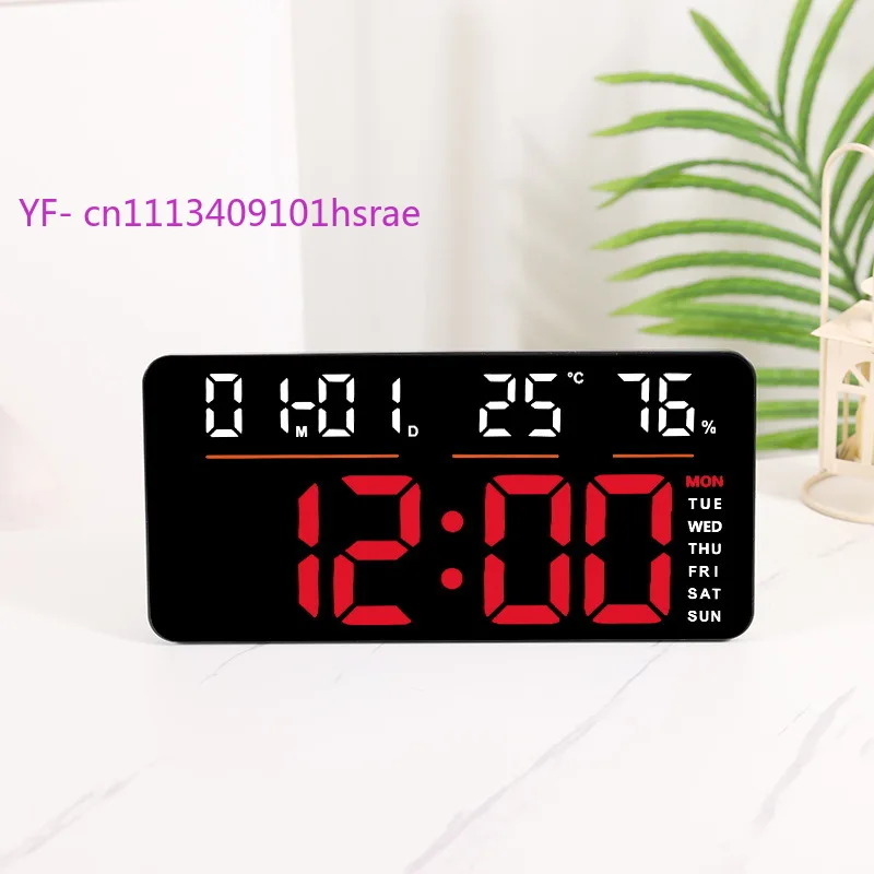 New LED Alarm Clock 2810, Large Size Digital Wall Clock, Minimalist Mute Wall Clock with Week Display for Living Room