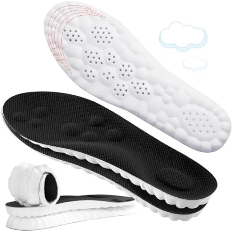 4D Cloud-Like Comfort Soles for Men - Soft Memory Foam Cushioning Insoles - Trim to Fit Steppers Insoles with Arch Support for