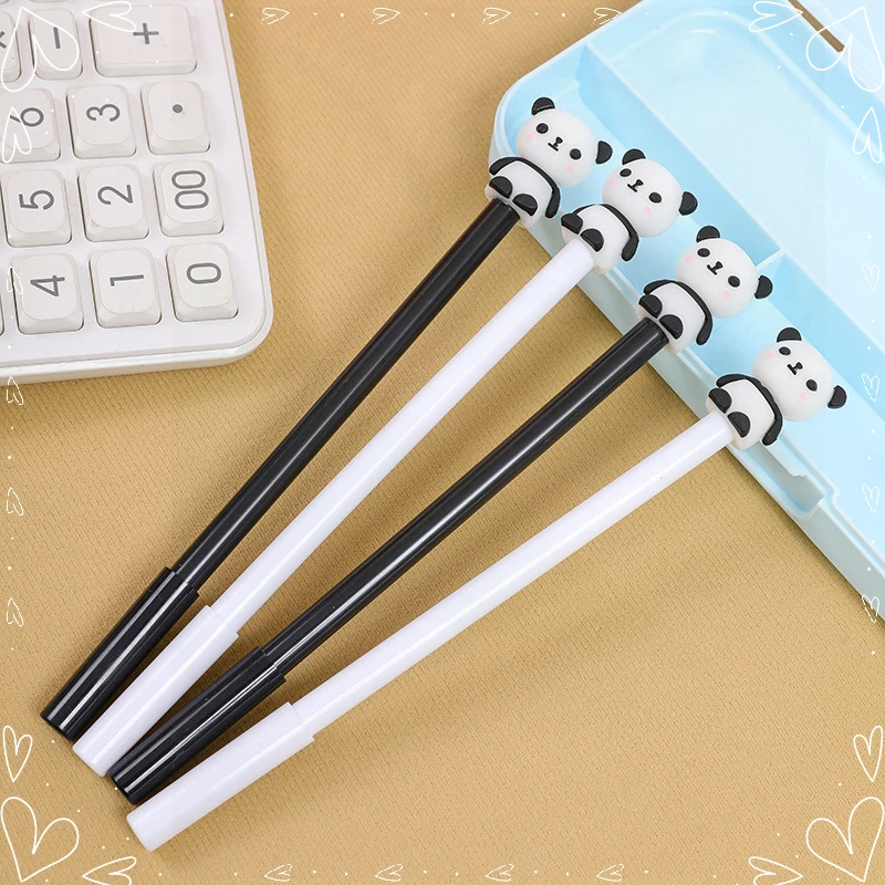 24 Pcs Creative Cute Black White Panda Gel Pens Set School Supplies for Students