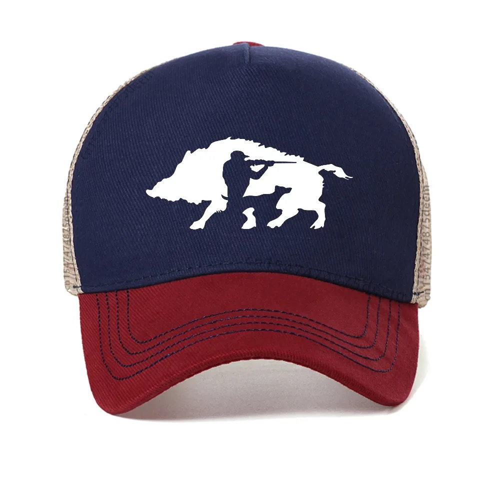 

Creative Hunting Wild Boar Men's baseball cap fashion casual Hunting caps adjustable breathable mesh trucker hat Snapback hats