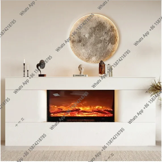 European style medieval fireplace French modern designer fireplace cabinet living room background wall decorative cabinet