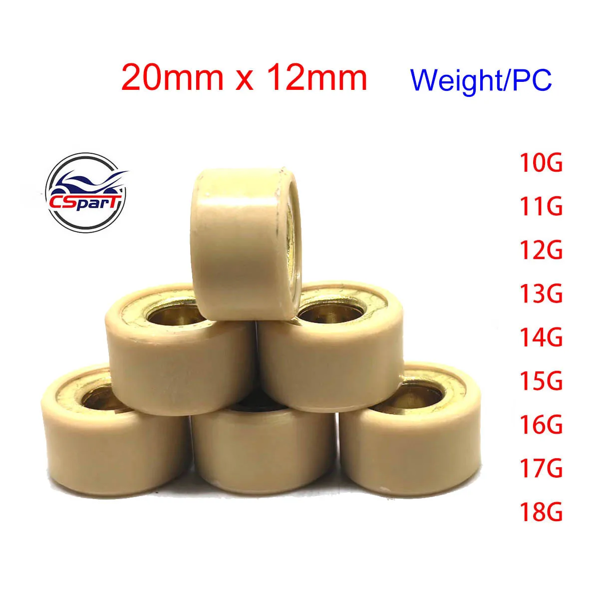 20x12mm 10G ~ 18G Racing Variator Roller Weights for Benelli MBK Yamaha Aerox 155 Nmax Zuma Vino 125 Scooter