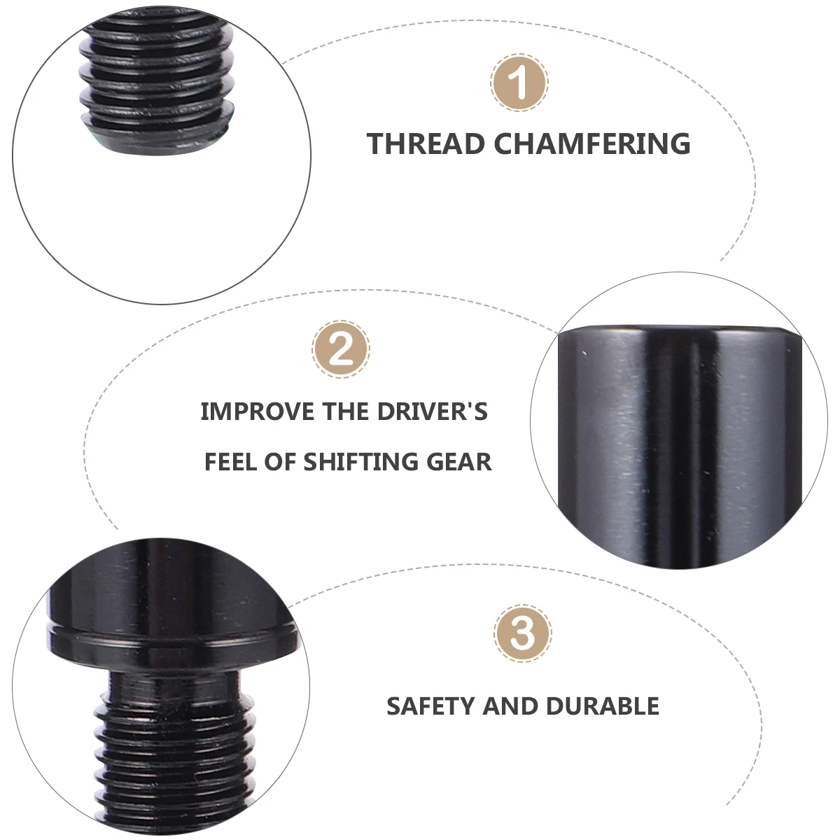 

1pc Transmission Gear Shift Lever Extension Rod Black Aluminum Alloy Durable Car Accessories Manual Sticking Comfort Enhancement