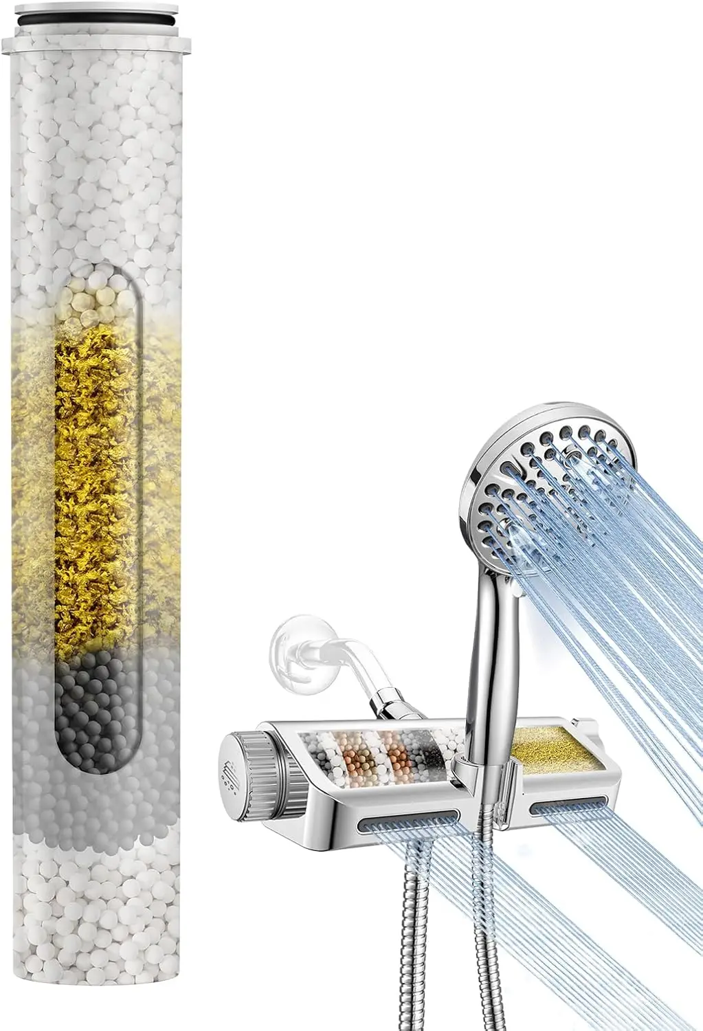 

Shower Head Filter Replacement Cartridge for Handheld Combo with Multi-Stage Filtration for Cleaner Water