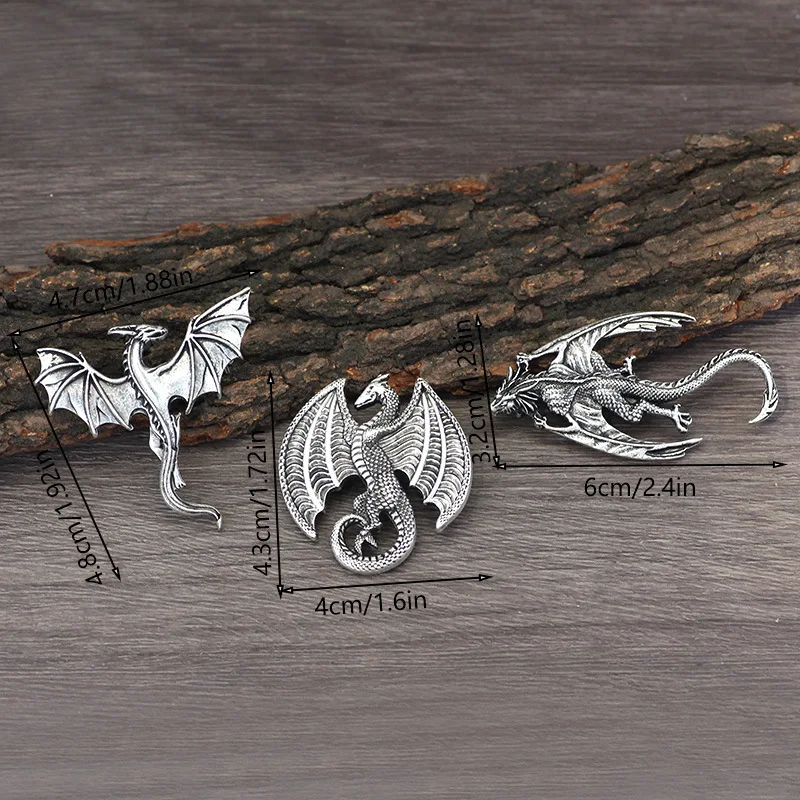 Retro Mythical Beast Fire-Breathing Dragon Brooch Suitable for Men and Women Fashion Personalized Clothing Pin Punk Jewelry