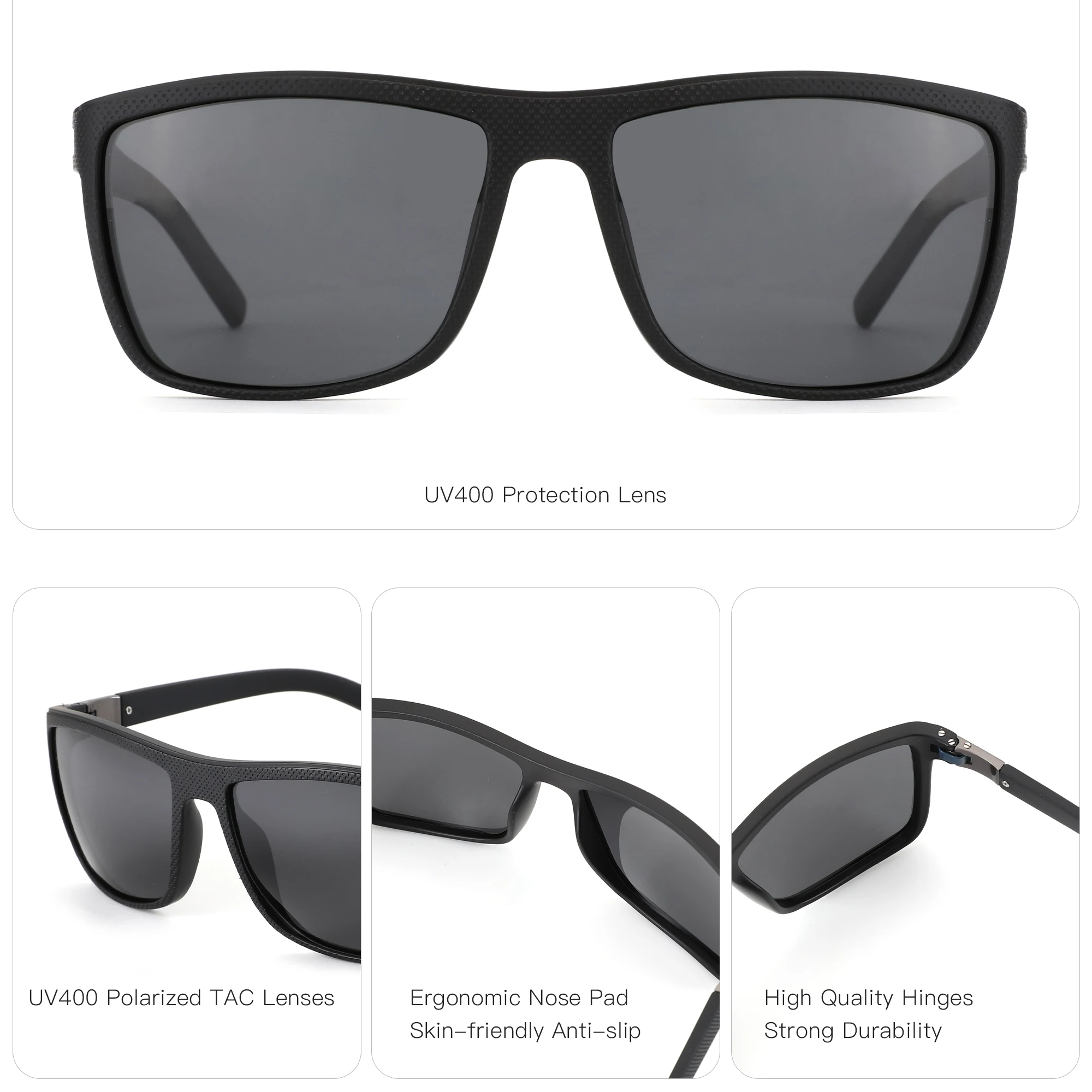 ZENOTTIC(XL Size)Fashion Sport TR90 Polarized Sunglasses Prescription For Men UV400 Square Optical Sun Glasses - Image 6