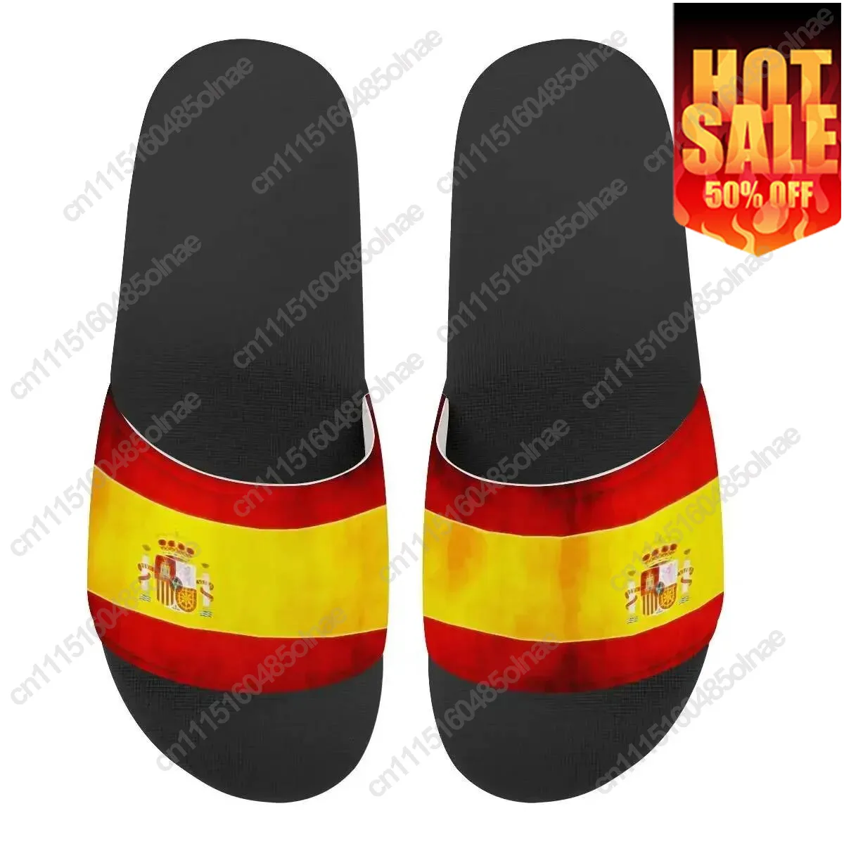 Men's Slippers Flip Flops Spanish Flag Pattern Casual Slides Men Non-Slip Beach Shoes Summer Sandals Zapatos Hombre