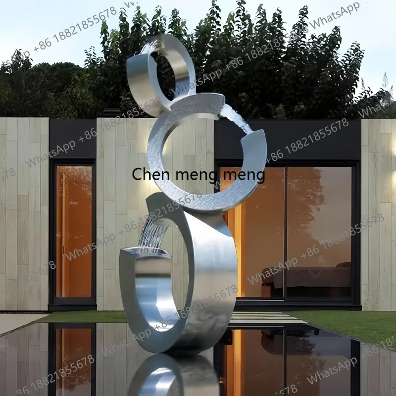 Modern water feature sculptures, indoor metal fountain art, home decoration, outdoor landscape garden decoration