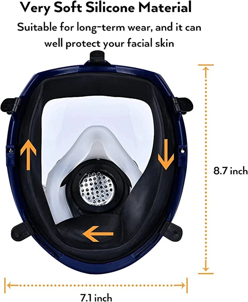 Chemical Gas Mask 6800 Dust Respirator Anti-Fog Full Face Mask Filter For Industrial Acid Gas, Welding Spray Paint Insecticide