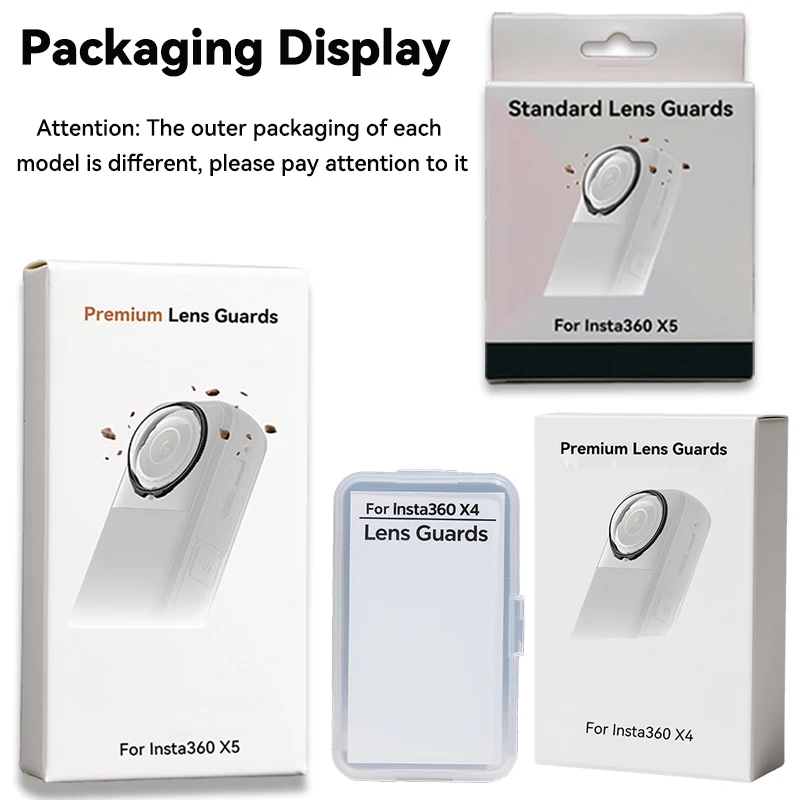 Premium Lens Guards For Insta 360 X5 X4 Plastics / Glass Standard Lens Guards Protector Cover for Insta360 X5 X4 Accessorie