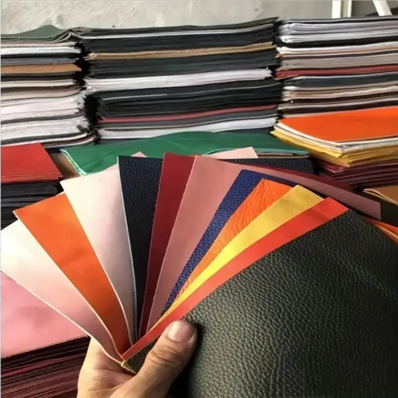 6-teiliges mehrfarbiges Ledermaterial aus Rindsleder, geeignet für DIY-Handarbeiten, handgefertigte Taschen und Dekorationen – Detail 4