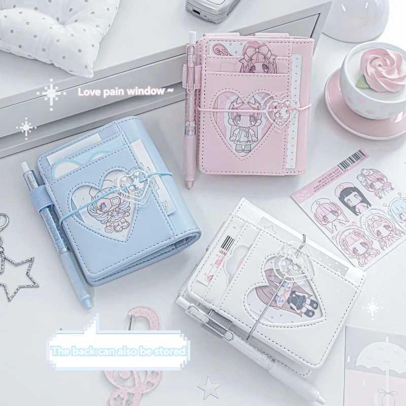 1PC Cute Rabbit Ear M5 Loose Leaf Planner Soft PU Binder Journal with Refill Pages Stickers Pen Girls Diary Gift