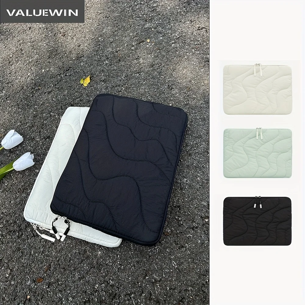 

Casual Laptop Sleeve for MacBook 13-14 Inch Lightweight Shockproof Case with Zipper Closure Polyester Lined Office/ tablet Bag