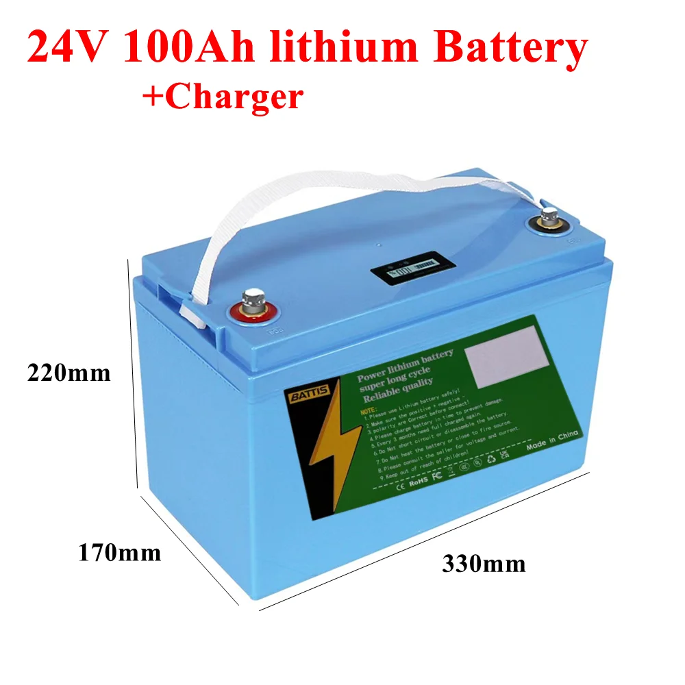 24V 100AH lithium ion battery batteries lipo Rechargeable 100A Bluetooth BMS Deep Cycle for Marine Trolling Motor boat