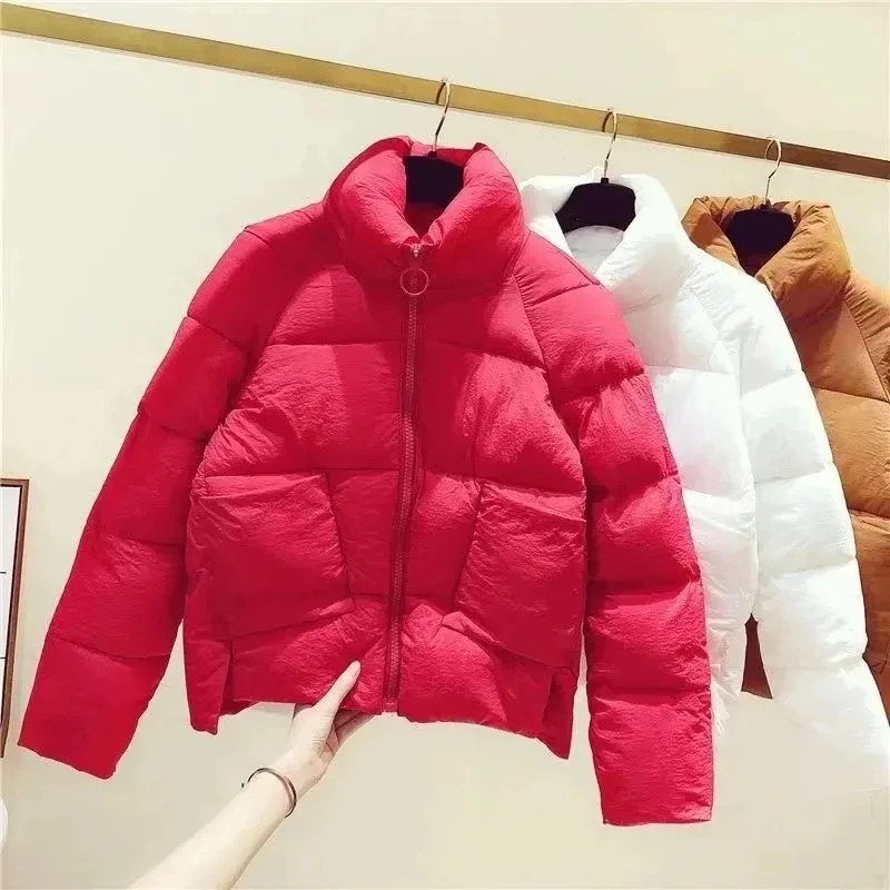 2023 Winter Women\'s Jackets Long Sleeve Thick Hooded Cotton Parka Coat Warm Student Casual Loose Short Female Outerwear