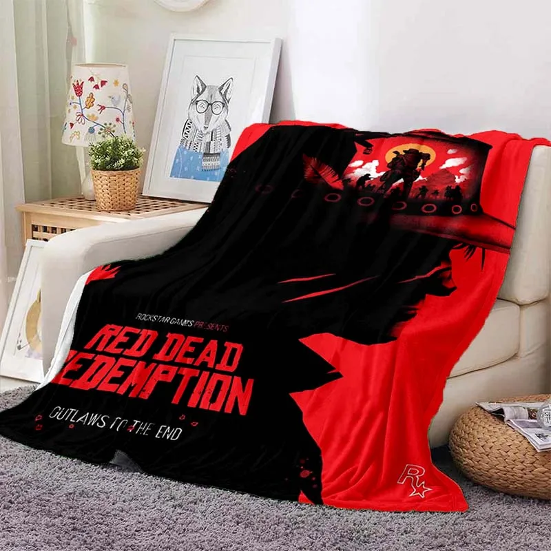 Arthur Morgan Red Dead Redemption Print Flannel Blanket Ultra Soft Warm Throw For Bedroom Living Room Indoor Home Decor Gift