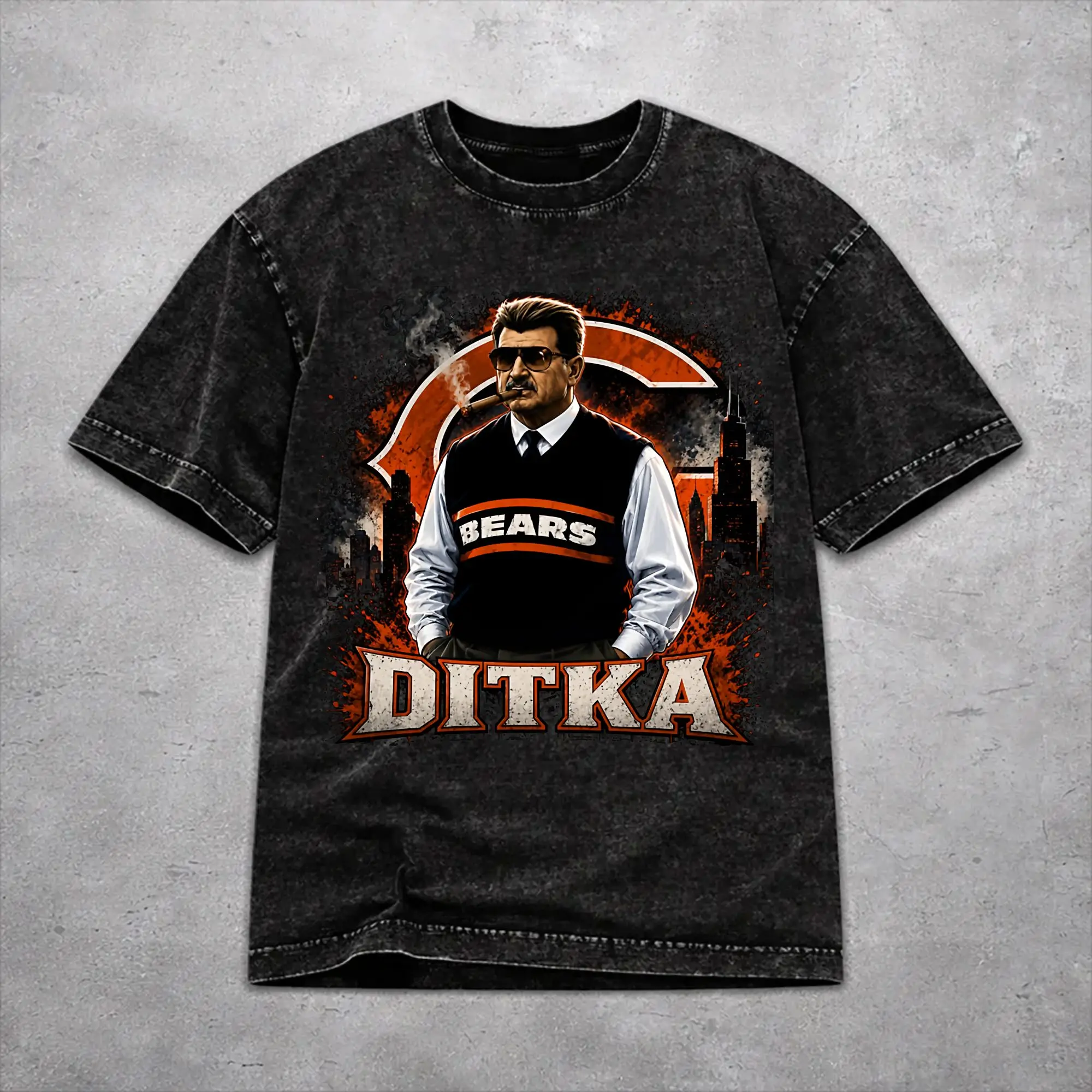 RIP Mike Ditka  T Shirt Washed Style For Men Women Cotton T-Shirts Tee Clothing