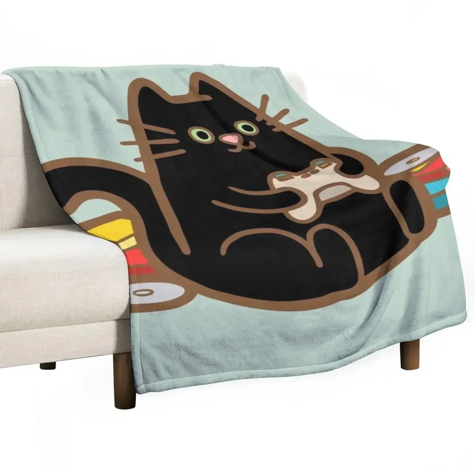 

Gamer Cat Throw Blanket christmas decoration Bed covers Baby Blankets