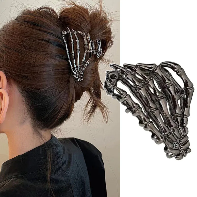 Halloween Schwarze Spinne Haar Klaue Clips Gothic Metall Haar Clips Starken Halt Shark Klemmen Punk Charme Haar Zubehör Für Frauen