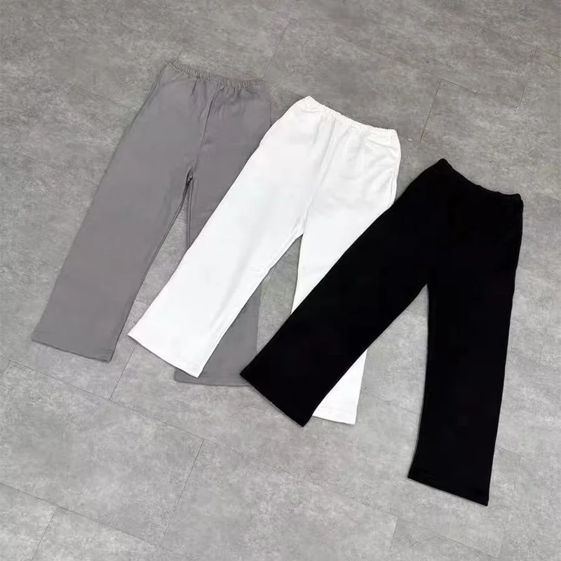 

Сплошной цвет, свободные повседневные мужские и женские спортивные штаны Kanye West, уличная одежда, осень/зима 2021, черный, белый, серый, прямые штаны