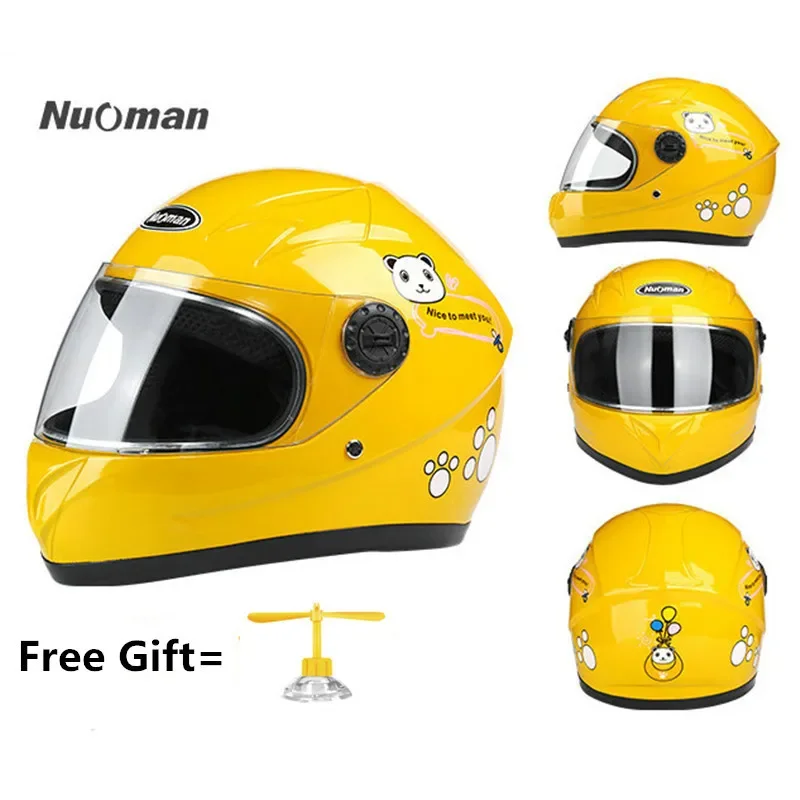 Fashion Kids Full Face Motorcycle Helmet Safety Electromobile Casque Casco Capacete for 4-12 Year Olds