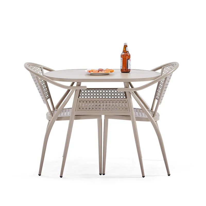 

Balcony tables and chairs three-piece set of metal tables and chairs waterproof and rust-resistant tea table