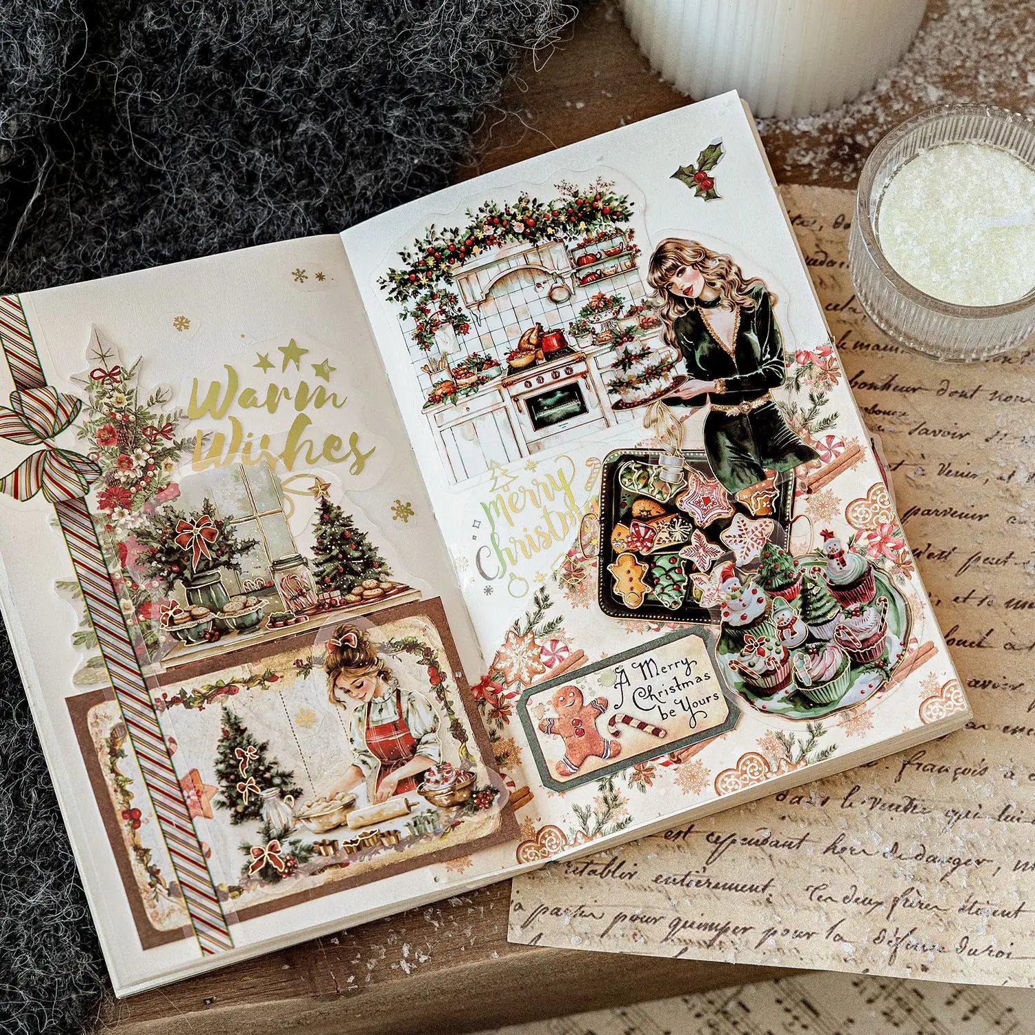 30 pçs/1 lote kawaii scrapbook adesivos contos de fadas de natal lixo diário planejador de ouro papelaria adesivo planejador decorativo